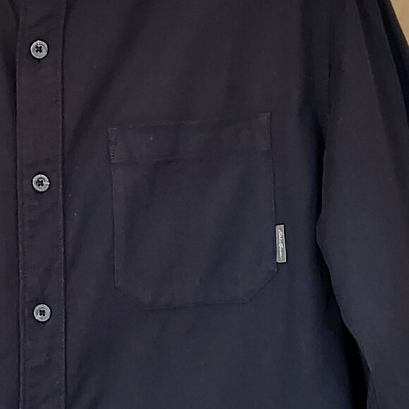 Eddie Bauer Button Down Flannel Shirt Black Size Large - Picture 7 of 10